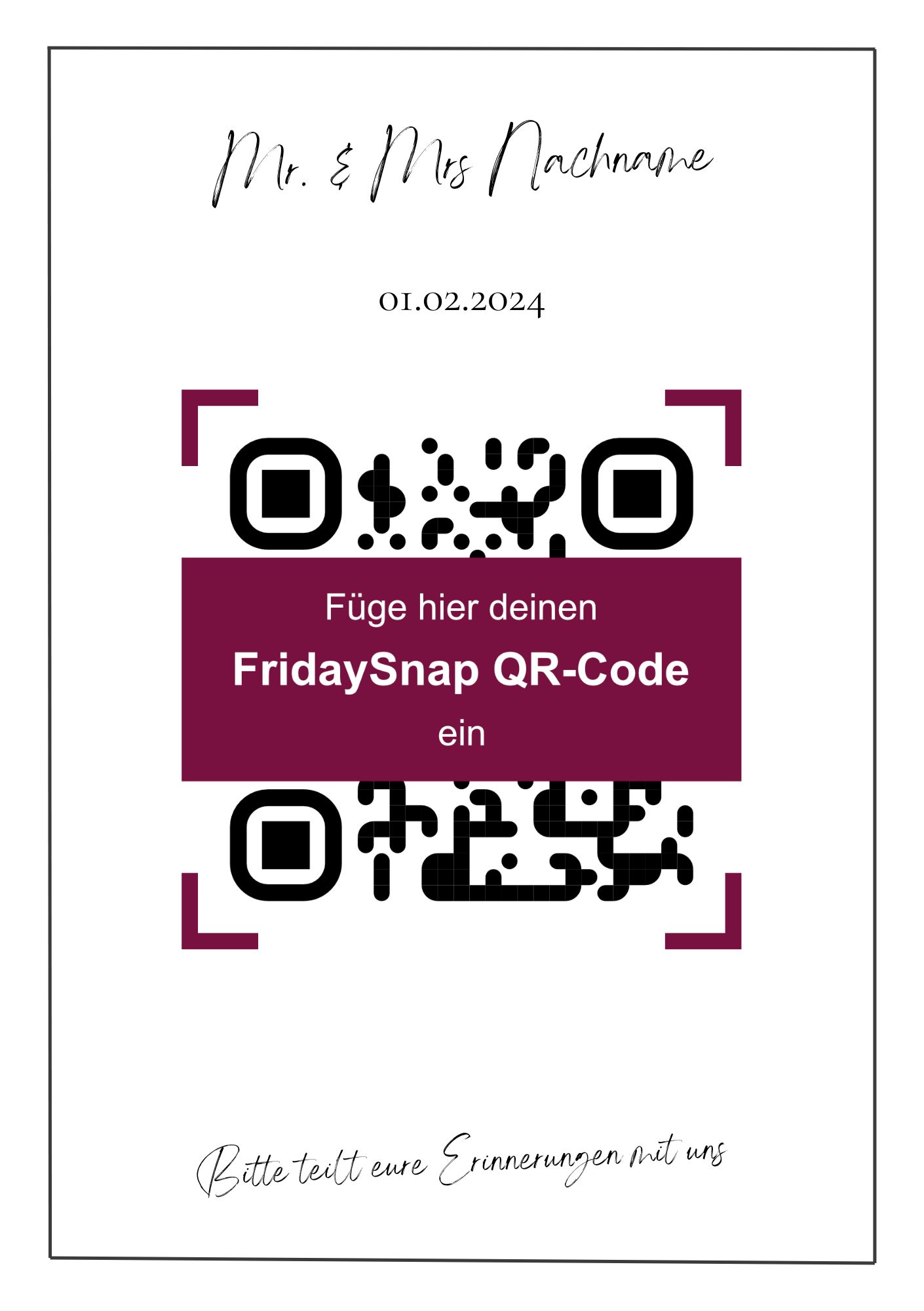 QR-Code Vorlage 5 Schwarz-Weiss